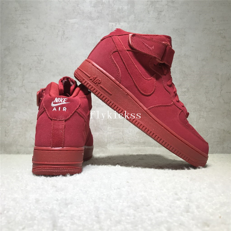 Nike Air Force 1 High Top Mid Gym Red Suede